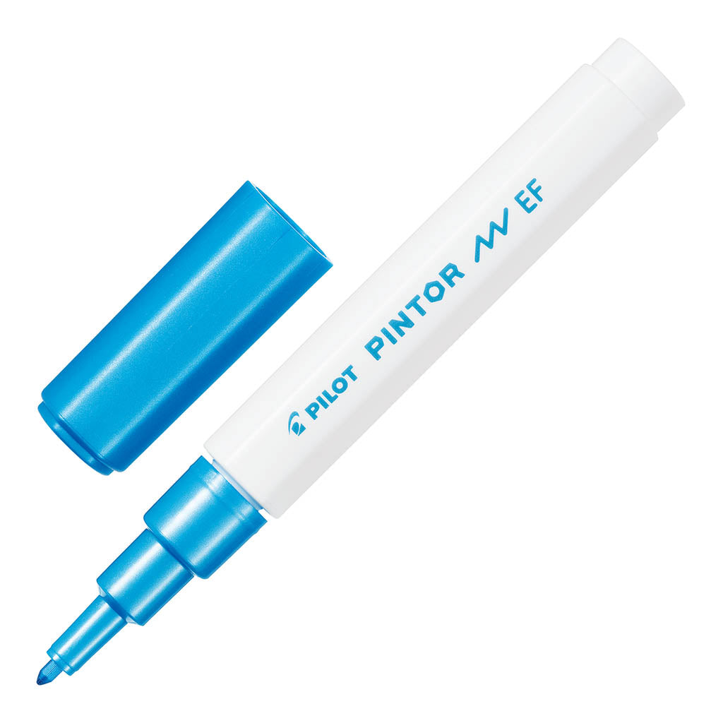 Pilot Pintor Extra Fine Metallic Blue Marker- (Set of 6)