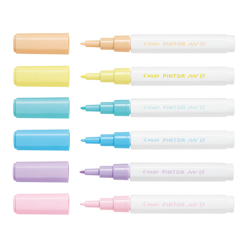 Pilot Pintor Extra Fine Pastel Marker 6 Pack