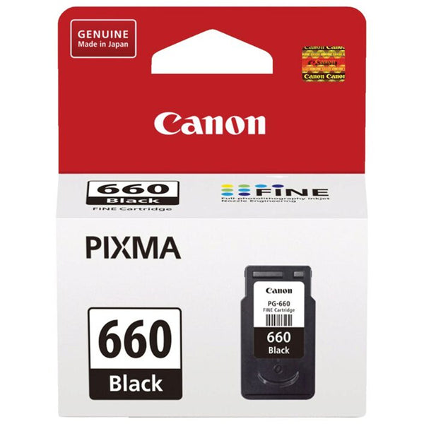 Canon PG-660 Black Ink Cartridge, providing sharp text, vibrant images, quick-drying, compatible with Pixma TS5360.