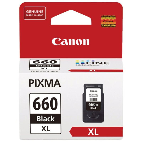 Canon PG-660XL Black High Yield Ink Cartridge for high-quality, vibrant prints with smudge resistance, ideal for home and office use.