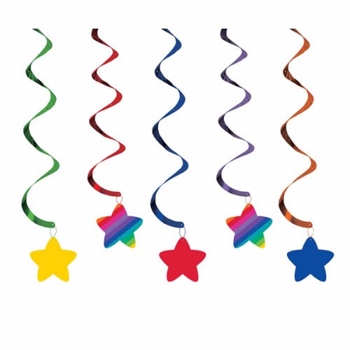 Rainbow & Stars Dizzy Danglers Hanging Decorations - Pack of 5