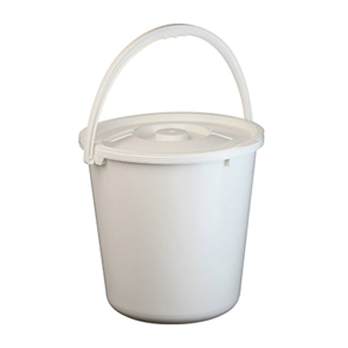 Lid for 20L Taurus plastic bucket, white, airtight seal, made in New Zealand for safe storage and transport.