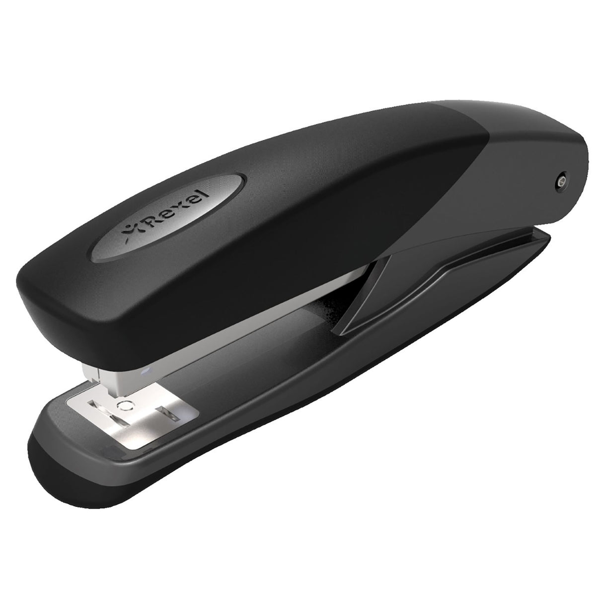 Rexel Torador Stapler Pro in black, staples up to 25 sheets, features ergonomic handle, staple remover, and temporary pinning.