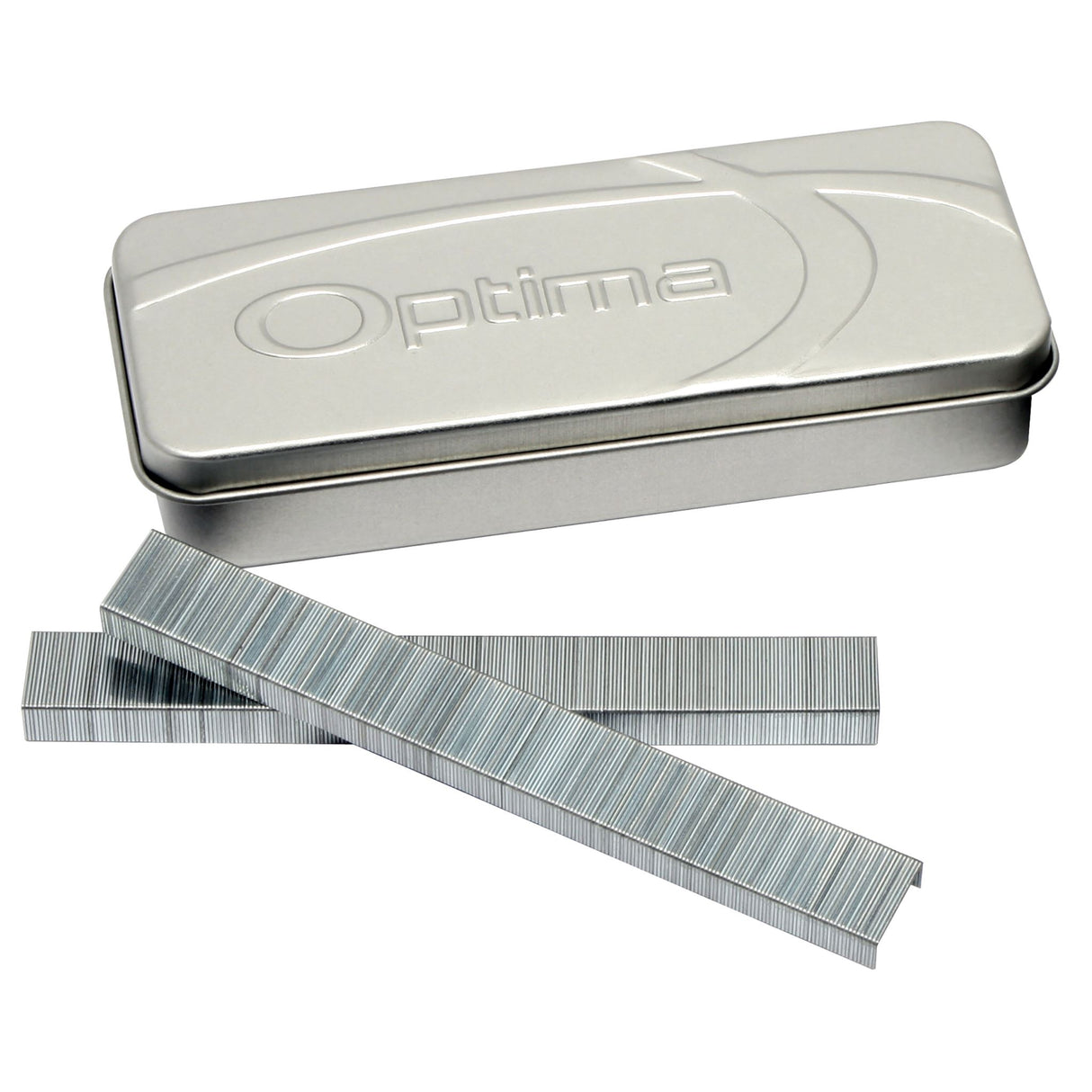 Rexel Optima No.56 staples in a secure tin, designed for durability and jam-free performance, binding up to 70 sheets easily.