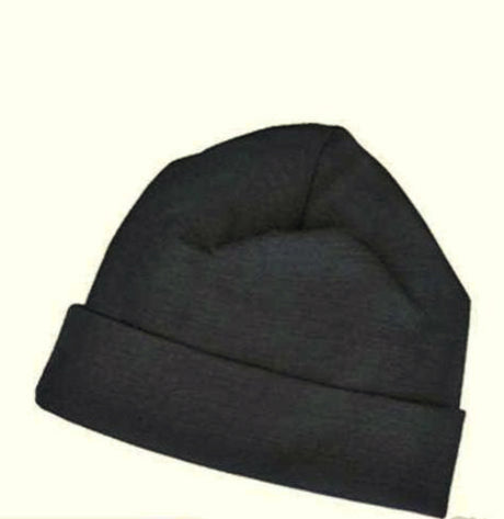 Warm black beanie made from 100% Merino wool, perfect for winter warmth and comfort, crafted in New Zealand.