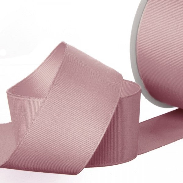 Soft pink grosgrain ribbon, 38mm wide and 20m long, perfect for crafts, gifts, and home decor embellishments.