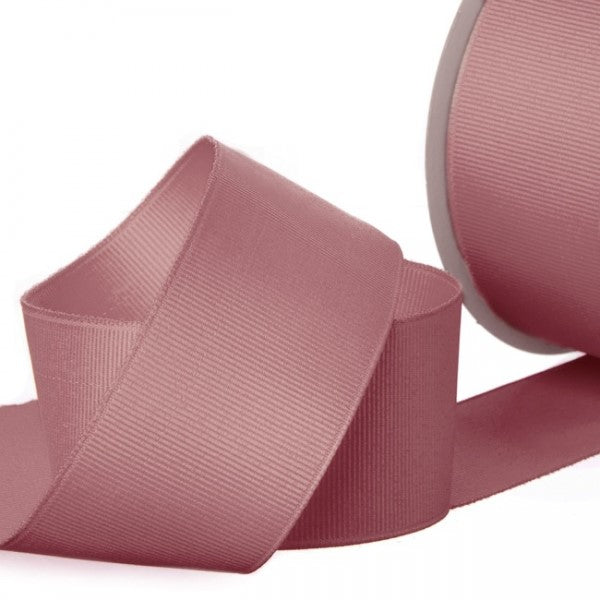 Dark pink grosgrain ribbon, 38mm wide and 20m long, ideal for gift wrapping and DIY crafting projects.