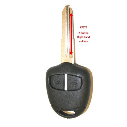 Sleek 2-button replacement key shell for Mitsubishi, enhancing durability and style for key fob upgrades.