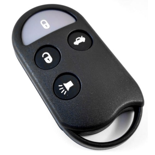 Replacement shell for Nissan 4-button key fob, designed for Maxima, Pathfinder, and Patrol models, restoring functionality and style.