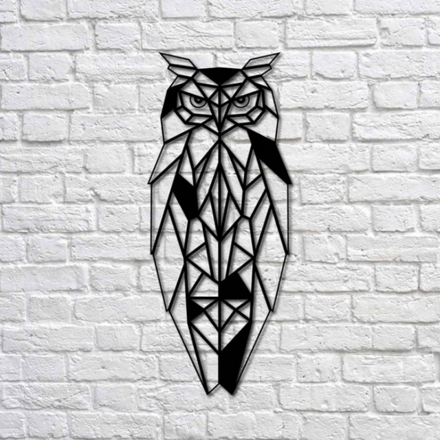 Elegant owl metal wall art, 50 x 20 cm, perfect for enhancing home decor with a touch of nature and charm.