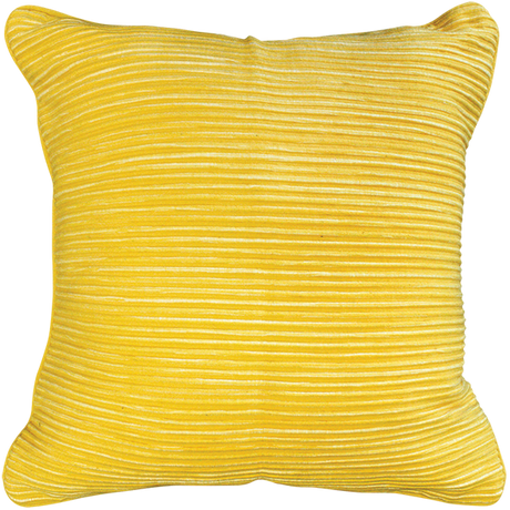 Rakaia Yellow Cushion (45x45cm) by Limon, crafted from 100% cotton, adds vibrant color and comfort to any space.