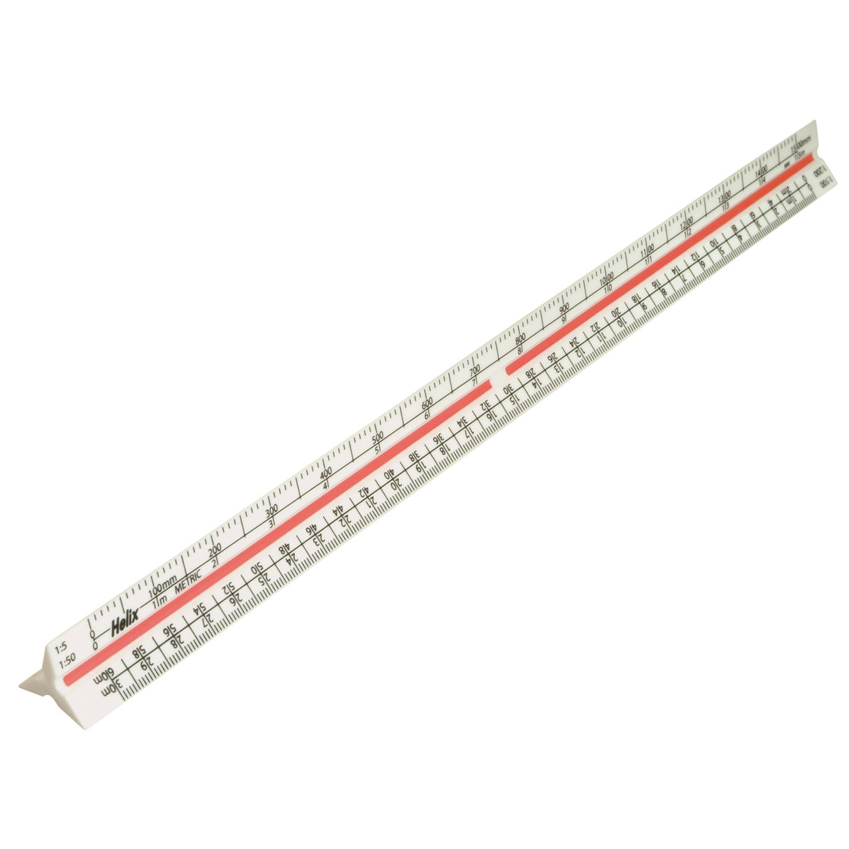 Helix K93x40 Tringlr Scale Rule, a durable tool for precise measurements in metric and imperial for architects and DIY enthusiasts.