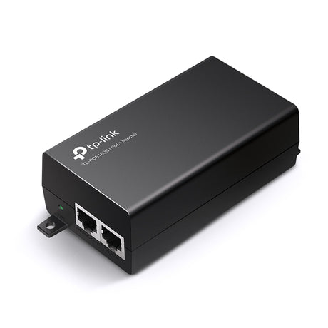 TP-Link PoE160S PoE+ Injector Adapter with 2 Gigabit ports for powering and connecting devices like cameras and access points.