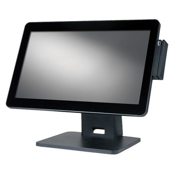 15.6" P-CAP touch terminal with Intel J1900, 8GB RAM, 128GB SSD, ideal for POS applications and kiosk setups.