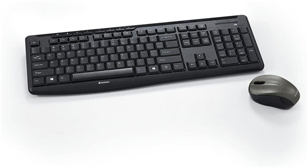 Verbatim Wireless Silent Keyboard & Mouse Combo featuring silent technology, ergonomic design, and reliable 2.4GHz wireless connection.