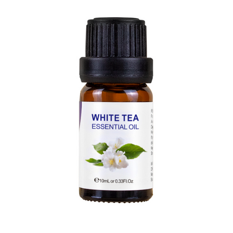 Essential Oil 10ml White Tea in a bottle, exuding calming aromas perfect for meditation, stress relief, and wellness routines.