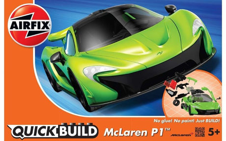 Airfix McLaren P1 Quickbuild model kit, featuring snap-together design for easy assembly, perfect for all ages.