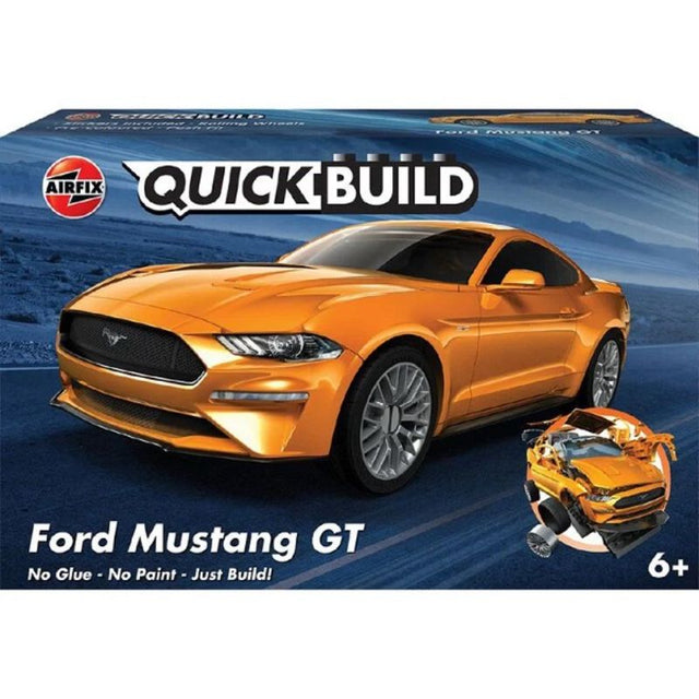 Airfix Quickbuild Ford Mustang GT model kit with 46 easy-to-assemble parts, designed for ages 6 and up.