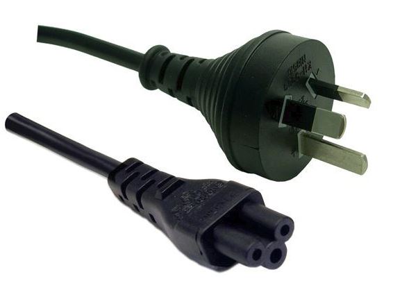 3 Pin to C5 Clover power cable, 1m long, durable design for laptops and projectors, ensures reliable electrical connections.