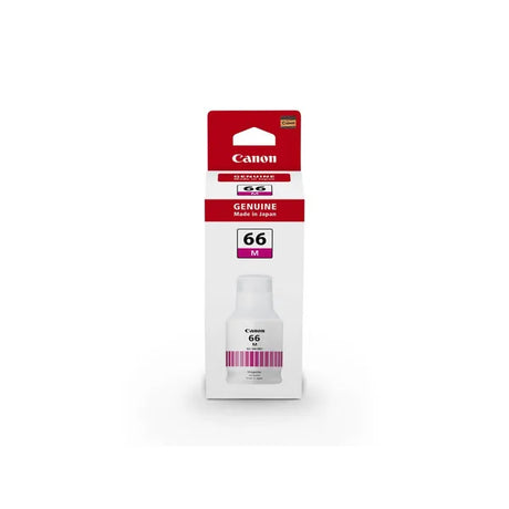 Canon GI66M Magenta MegaTank Ink Bottle for vibrant prints, yields up to 14,000 pages, compatible with GX7060 printer.