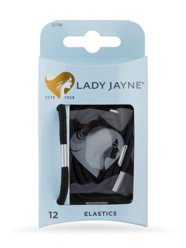 Lady Jayne  - Black Thick Elastics - Pk 12