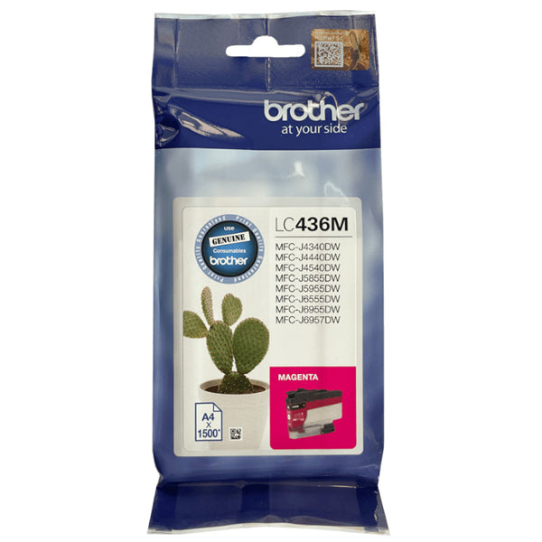 Brother LC436M Magenta Ink Cartridge, offering vibrant color and sharp detail, compatible with multiple Brother printer models.