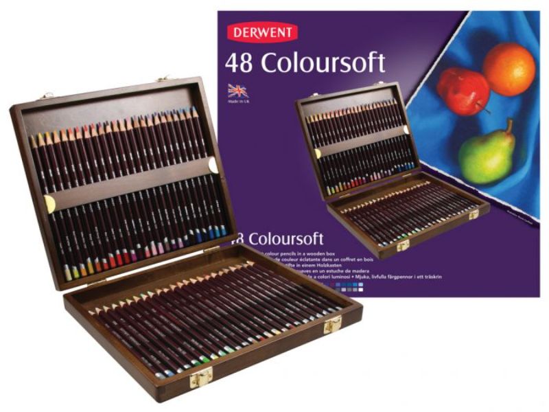 Derwent Coloursoft Pencil Wooden Box of 48