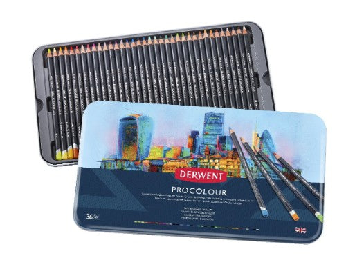 Derwent Procolour Pencils - Assorted Tin of 36