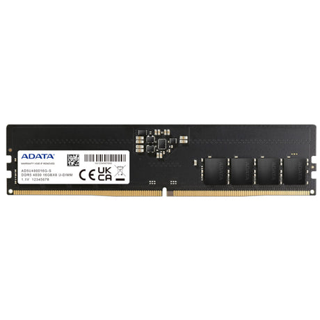 Adata 16GB DDR5-4800 RAM DIMM in sleek Tungsten Grey, offering high speed and efficiency for gaming and demanding applications.