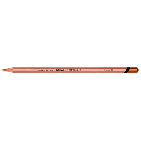 Derwent Metallic Pencil in Bronze, featuring a smooth texture and high metallic pigment concentration for stunning, professional artwork.