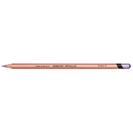 Vibrant purple Derwent Metallic Pencil for bold artwork, featuring a smooth texture for effortless blending and durable design.