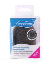 Manicare Charcoal Detox Exfoliating Sponge: Soft facial sponge infused with bamboo charcoal for gentle cleansing and exfoliation.