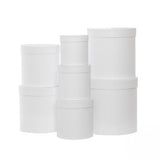 Elegant round white flower box set of 7, perfect for floral arrangements and stylish storage solutions.