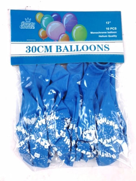 Light blue 30cm balloons, pack of 10, perfect for birthdays and celebrations, adding joy and elegance to any event.