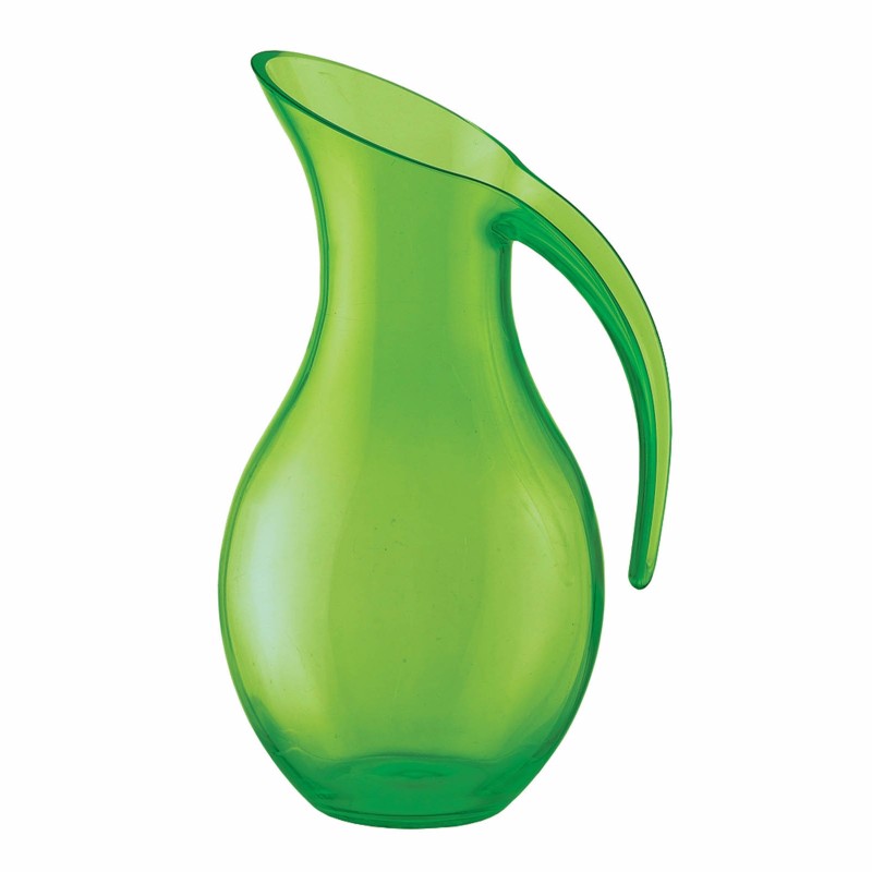 Stylish green Guzzini Blown Jug, 1.6L capacity, ergonomic design for easy pouring, perfect for any beverage.