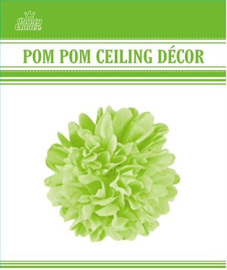 Extra Large Green Pom Pom, 50cm, made of durable tissue paper, perfect for elegant party decor and celebrations.