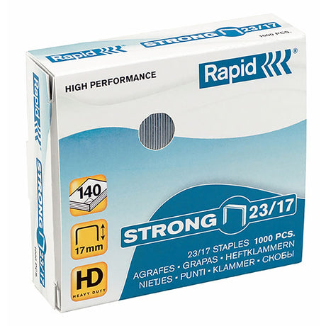 Heavy-duty Rapid Staples 23/15mm pack of 1000, designed for optimal performance and durability, staples up to 120 sheets.