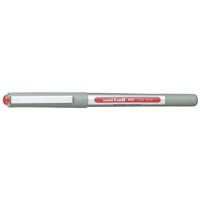 Uni-ball Eye 0.7mm red pen with smooth ink flow, fine tip for precise writing, ideal for notes and artwork.