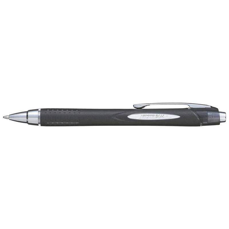 Uni Jetstream SXN-210 black retractable pen with a comfortable rubberized barrel and 1.0mm hybrid ink for smooth, bold writing.