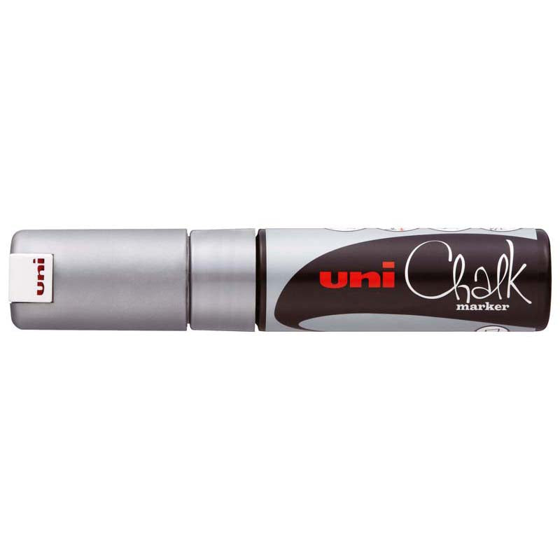 Uni Chalk Marker 8.0mm Chisel Tip Silver PWE-8K