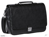 Stylish Laptop Euro Brief Bag in textured leatherette with padded compartment for laptops up to 15.6 inches and multiple pockets.