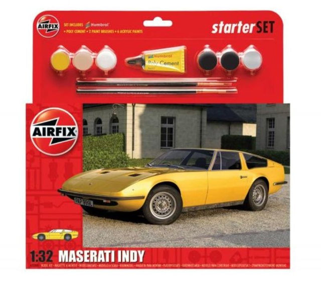 Detailed model kit of the Maserati Indy for enthusiasts, perfect for creative assembly and display.