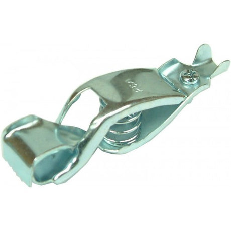 Spring jaw battery clips with cadmium plating, 25 AMP capacity, ideal for secure connections in automotive applications.