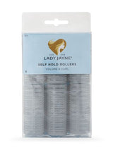 Lady Jayne Medium Self-Holding Rollers, 6 pack, ideal for effortless volume and waves, safe for wet and dry hair.