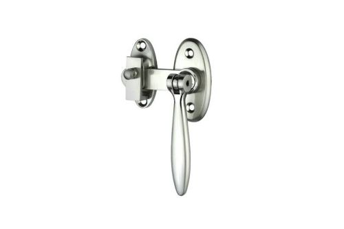 Satin nickel plated zinc fastener for French doors, enhancing security and style in a durable design.