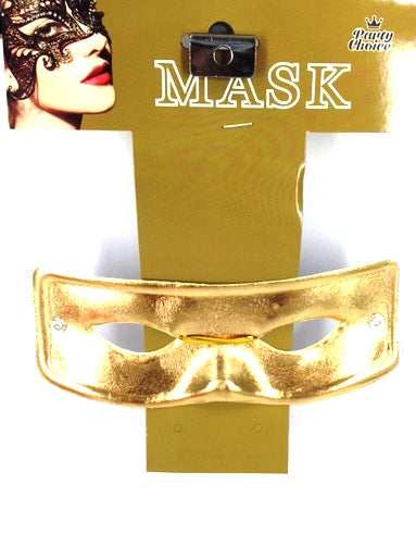 Metallic gold masquerade mask, ideal for parties and Halloween, offering a striking, comfortable, and glamorous accessory.