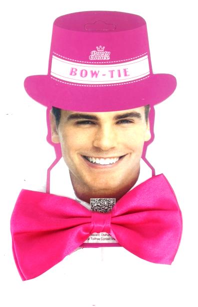 Adjustable HOT PINK necktie bow measuring 10cm x 15cm, perfect for adding vibrant flair to any outfit.