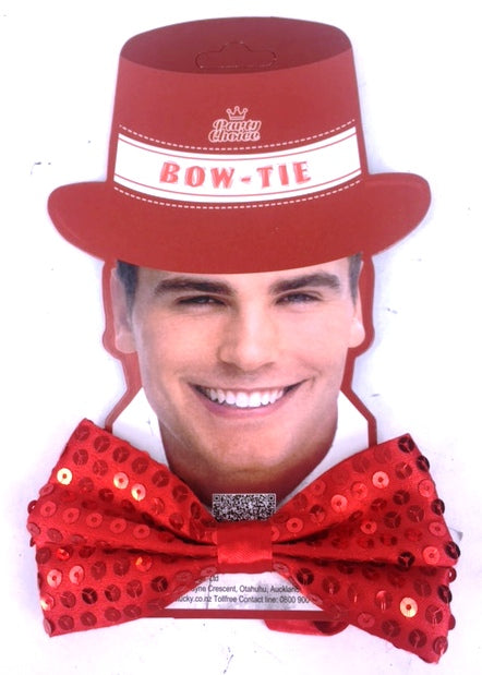 Bright red adjustable bow tie, perfect for fancy dress, Halloween, or formal events, adding style and sophistication.