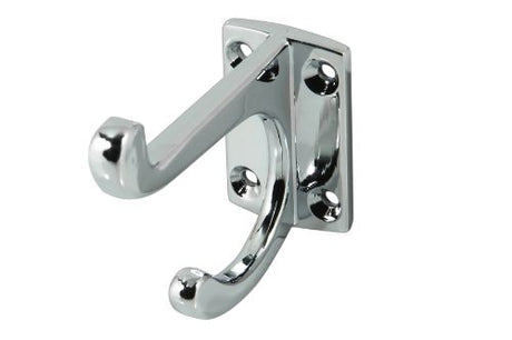 Stylish chrome-plated hat and coat hook in zinc, perfect for organizing outerwear in modern entryways.
