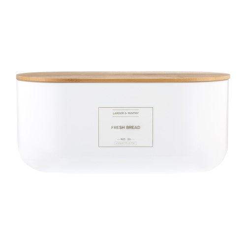 White Typhoon Eden 6L Bread Bin with vintage design, optimal air circulation for fresh bread storage.